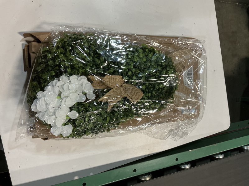 Condition photo showing New/Like New for cottontail easter bunny wreath - spring season front door decoration
