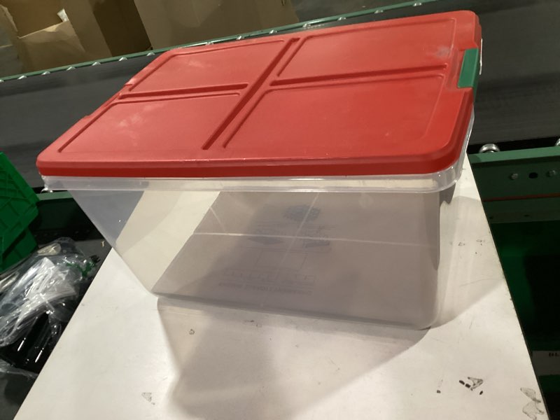 Condition photo showing As Is for Holiday Living 54 -Compartment Clear Plastic Ornament Storage Box
