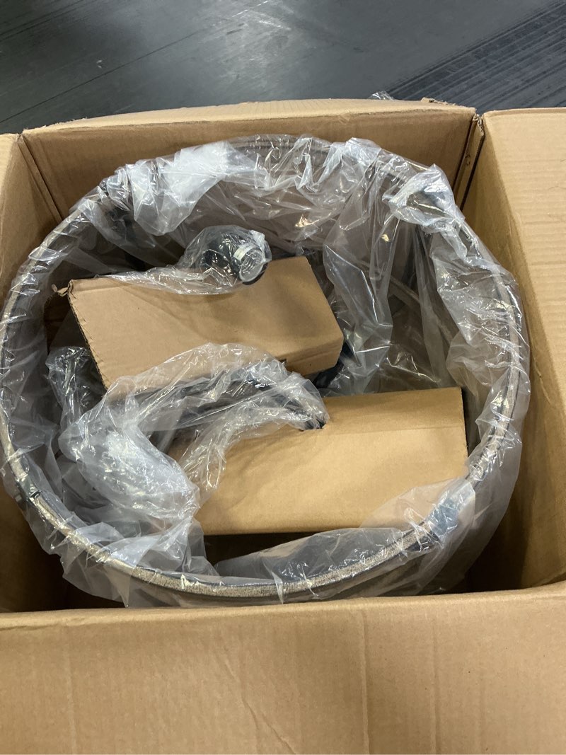 Condition photo showing Good Condition for TEENYO Farmhouse Ceiling Light Fixtures Black and Wood Grain Finish 4-Light Semi Flush Mount Chandelier Vintage Style