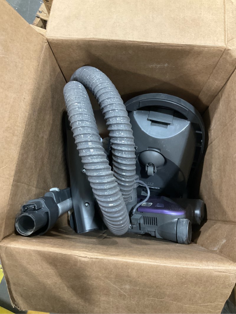 Condition photo showing As Is for Kenmore 600 Series Pet Friendly Lightweight Bagged Canister Vacuum with Pet PowerMate, Pop-N-Go Brush, 2 Motors, HEPA Filter, Aluminum Telescoping Wand, Retractable Cord and 4 Cleaning Tools, Purple