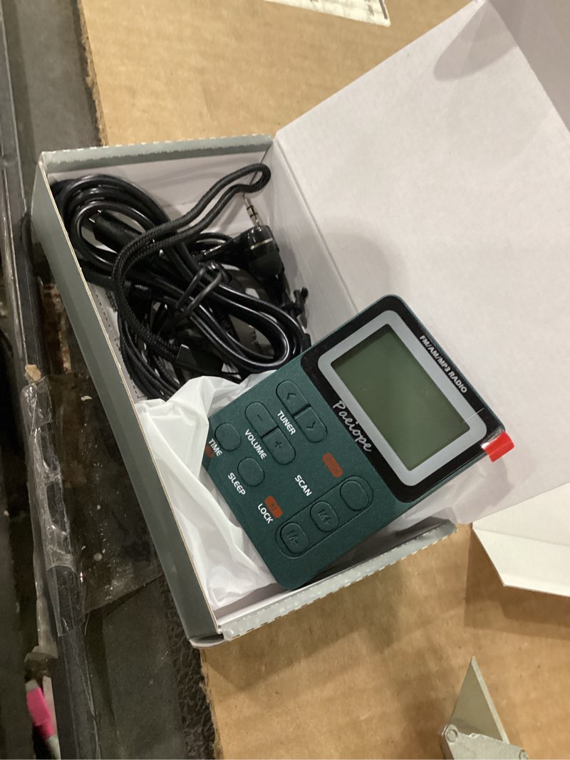Condition photo showing Good Condition for portable pocket radio am fm with best reception, rechargeable-green | easy to use, mp3, stereo earphone, large lcd screen, tf play, sleep timer, radio receiver for jogging/gym/racing