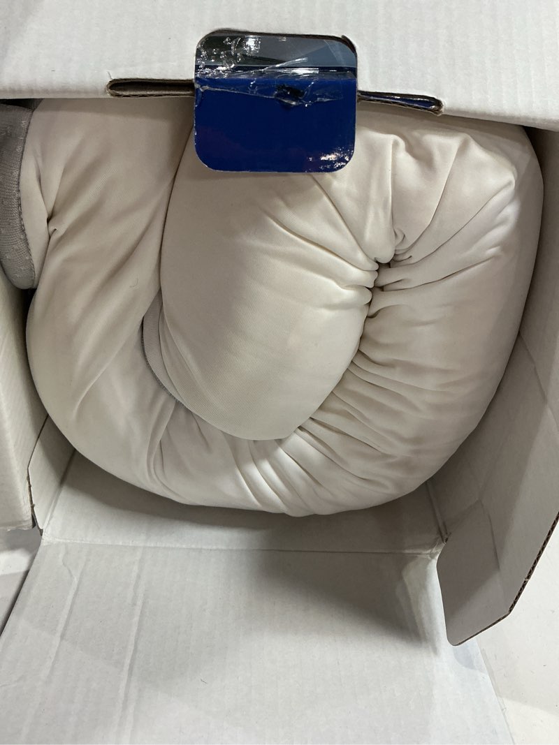 Condition photo showing Good Condition for effective pain relief cervical neck pillow for sleeping, memory foam pillows for neck support, odorless contour side pillow, ergonomic bed pillow for back stomach sleeper (white and grey)