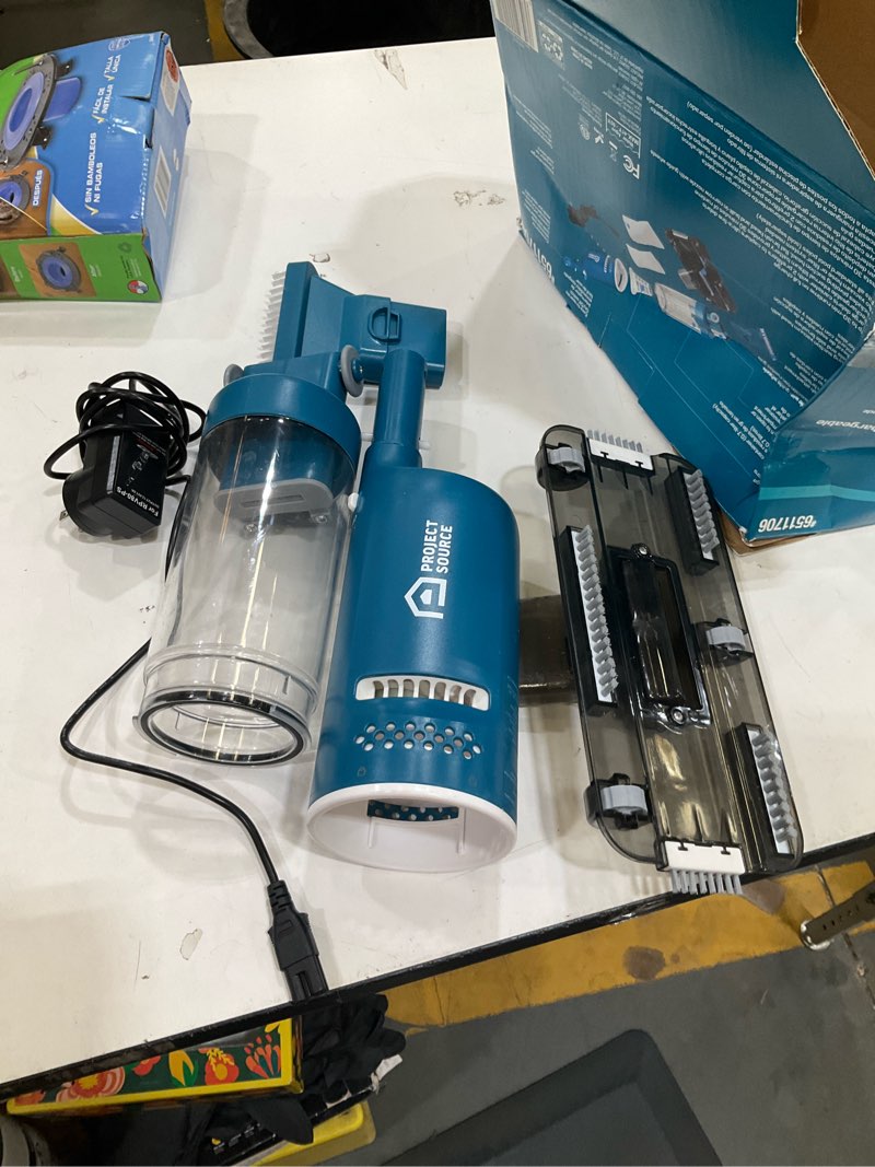 Condition photo showing As Is for project source 11-in handheld pool vacuum