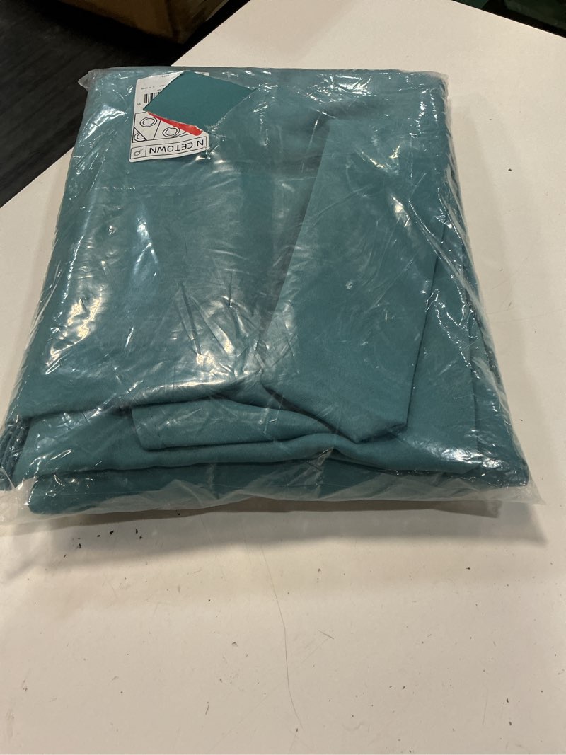 Condition photo showing New/Like New for nicetown sea teal blackout curtains 78 inches length for bedroom, 2 panels, 42" wide, thermal insulated decoration drapes for office window