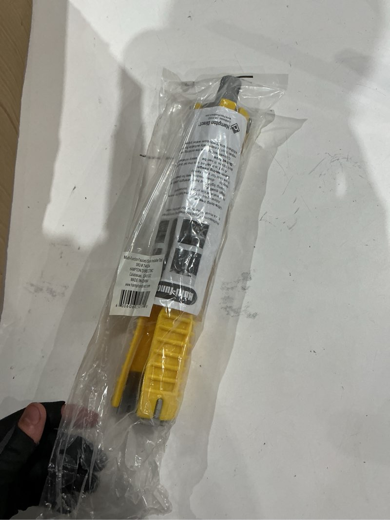 Condition photo showing New/Like New for faucet and sink installer wrench tool pipe wrench multi-purpose plumbing tool for toilet bowl sink faucet plumbing, repair and installation hand tools (yellow)