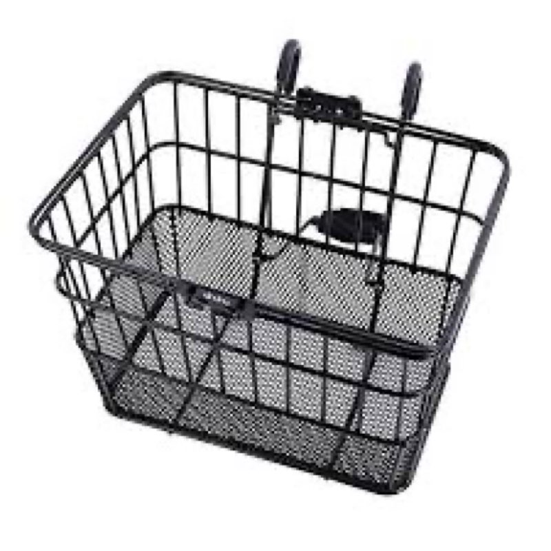 Ohuhu Rust-Proof Quick Release Front Handlebar Bicycle Lift Off Basket / Wire Mesh Bike Basket with 