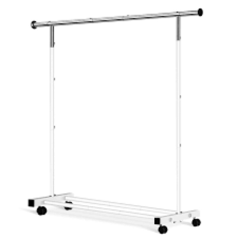 VICERII Clothing Rack, 55.51 Inch Heavy Duty Clothes Rack Rolling Garment Rack with Wheels and Botto