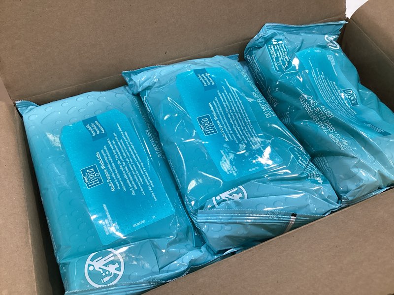 Condition photo showing Good Condition for hygea flushable wipes, 12 pack of 48 each (576 total wipes), plant-based, septic-safe moist toilet wipes, gentle, hypoallergenic personal cleansing wipes with aloe & vitamin e, alcohol & paraben free