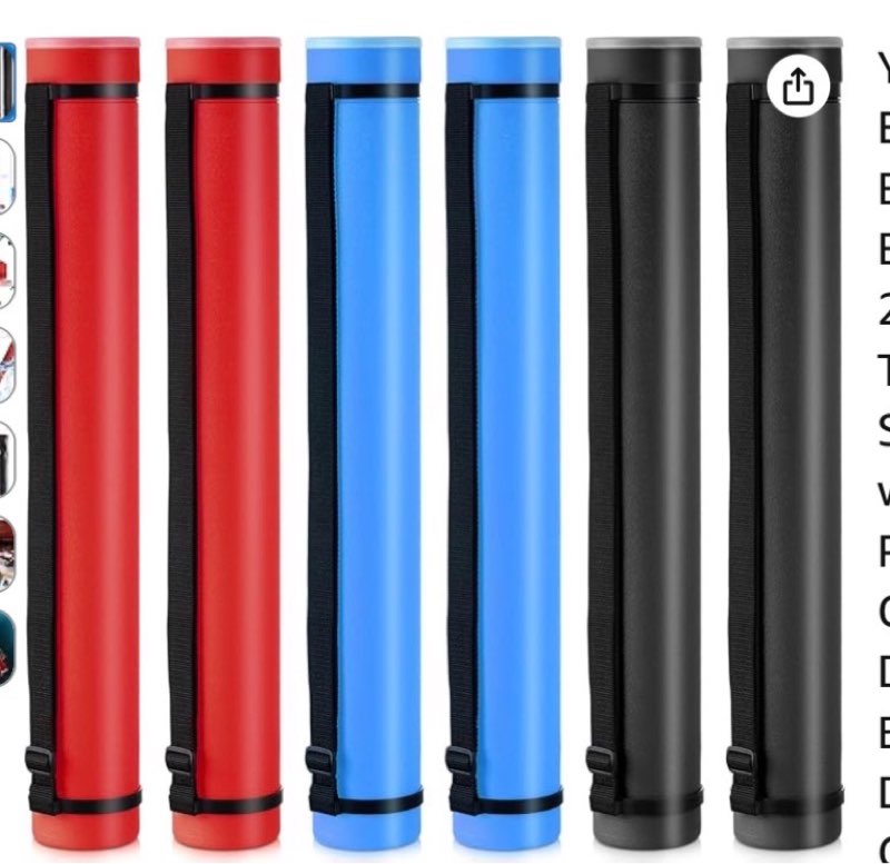 Yahenda 6 Pcs Expandable Blueprint Tubes Bulk Expand from 24" to 40" Poster Tube with Strap Storage 