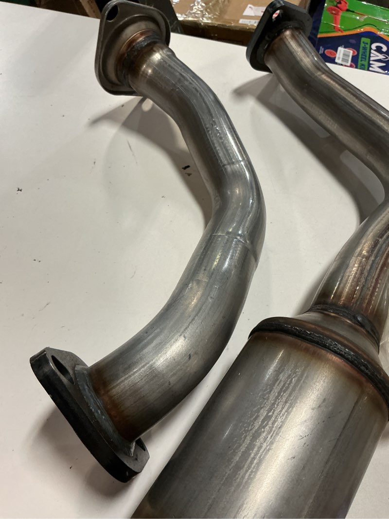 Condition photo showing As Is for (car model unknown ) rear catalytic converter direct-fit, exhaust muffler front pipe fit
