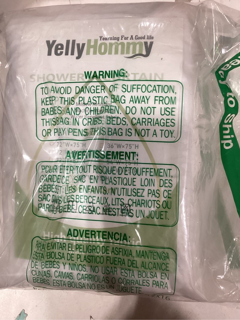 Condition photo showing Good Condition for YellyHommy No Hook Shower Curtain with Snap in Fabric Liner Set Less Time White Waffle Shower Curtain for Bathroom 75" L x 72" W White 75"L x 72"W