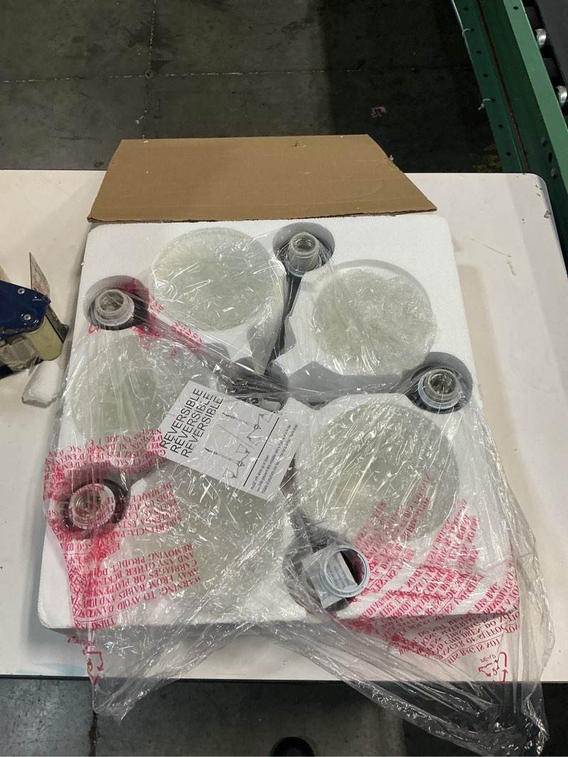 Condition photo showing New/Like New for project source roseall 5-light oil-rubbed bronze modern/contemporary chandelier