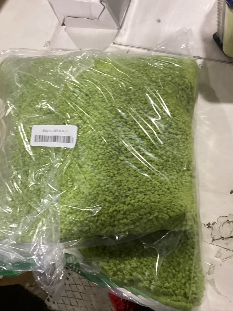 Condition photo showing Good Condition for olive rug – ultra soft small green accent rug, non-slip washable plush shag carpet for kitchen, bathroom, bedroom or living room – 32" x 22.5" mini fluffy indoor mat