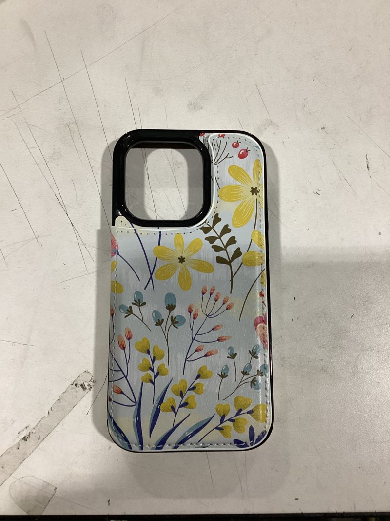 Condition photo showing Good Condition for haopinsh for iphone 14 pro wallet case with card holder, floral flower pattern back flip folio pu leather kickstand card slots case for women girls, double magnetic clasp shockproof cover 6.1"