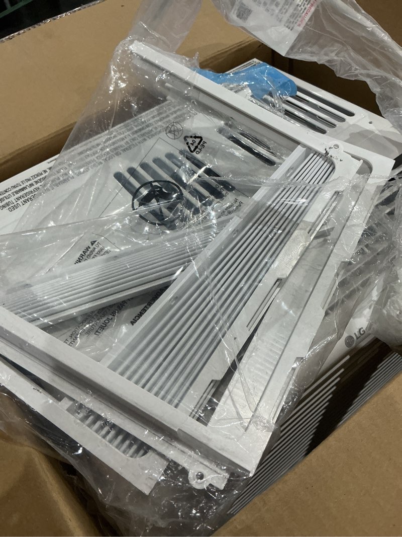 Condition photo showing Good Condition for (used,)lg 6,000 btu window air conditioner, 115v, cools 250 sq.ft. for bedroom, den, living room, quiet operation, with remote, 2 cooling & fan speeds, 2-way air deflection, auto restart, white 6000 btu electronic & standard white