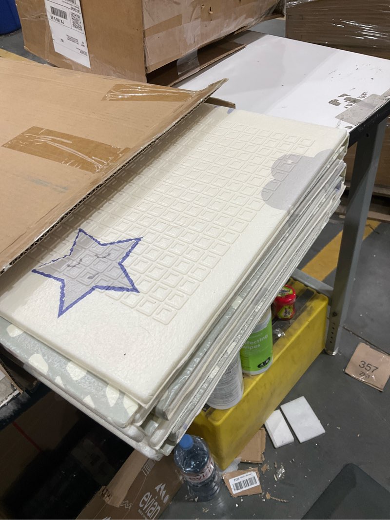 Condition photo showing Good Condition for Nuby Reversible Baby Floor Mat, 77" x 58" - Foldable and Lightweight Baby Play Mat for Floor - Easy Storage and Travel - Stars and Sky Stars and Sky Play Mat