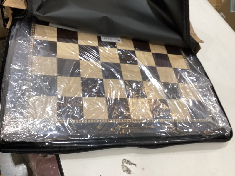Condition photo showing Good Condition for peradix wooden chess board 18.89 inch professional tournament chessboard with storage bag, premium luxury board game for adults, kids and family game night & gift packages, board only no pieces