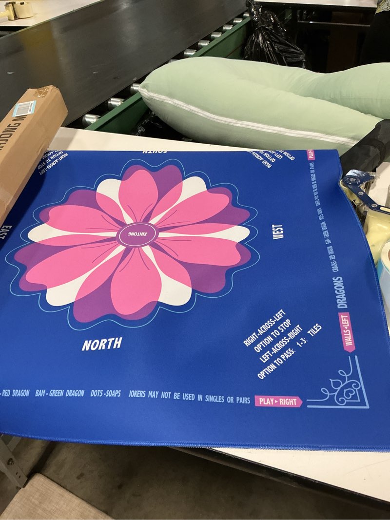 Condition photo showing Good Condition for XINTONG Mahjong Mat, 32×32 Inches, Mahjong Mat for Table|Anti-Slip | Noise Reduction | Waterproof | Wrinkle-Free, Mah jongg Mat Transported in Curly Packaging, No Creases. (Blue)