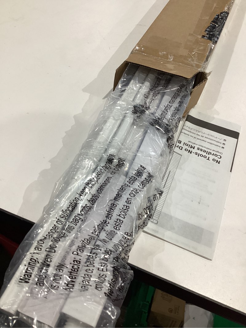 Condition photo showing Good Condition for lazblinds no tools no drill 1" vinyl mini blinds, cordless blinds for windows, light filtering horizontal window blinds & shades, 26 1/2" w x 48" h, white cordless-white 26 1/2" w x 48" h