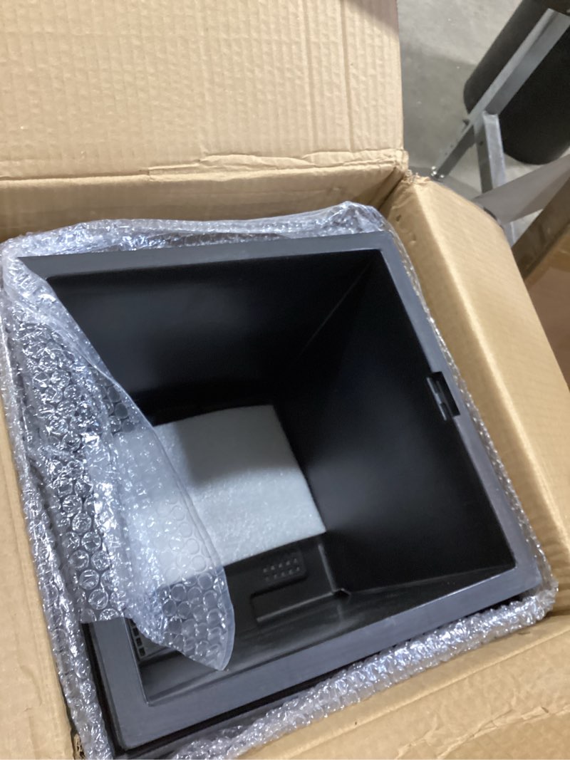 Condition photo showing Good Condition for verel set of 2 tall outdoor planters - 24 inch large with small planting pots – indoor and outdoor rectangular flower pots for front door, patio and deck (black) black 24"