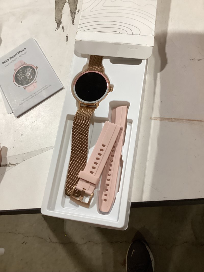 Condition photo showing New/Like New for keeponfit smart watches for women android/iphone, ip68 waterproof fitness tracker with bluetooth calls(answer&make), activity pedometer/heart rate/spo2 monitor/100+ sports model gold pink