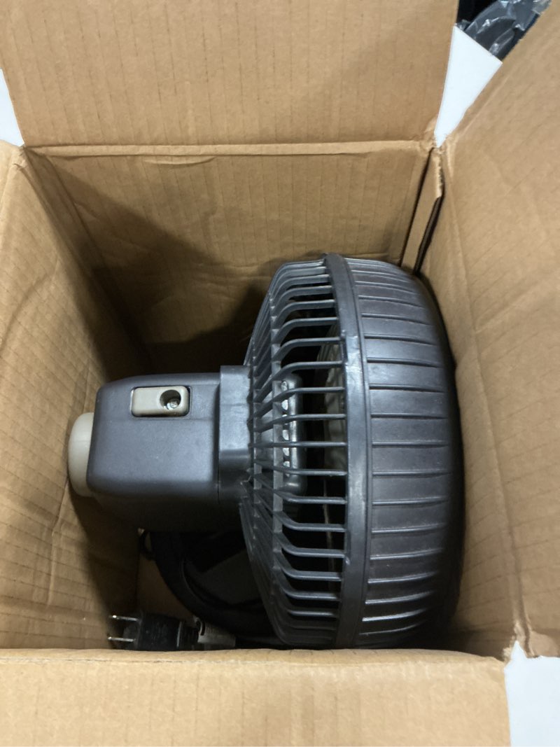 Condition photo showing As Is for HOLMES BLIZZARD 7" Table Fan, 2 Speeds, 3 Blades, 85° Oscillation, 20° Adjustable Head, Home, Bedroom and Office, Charcoal Matte