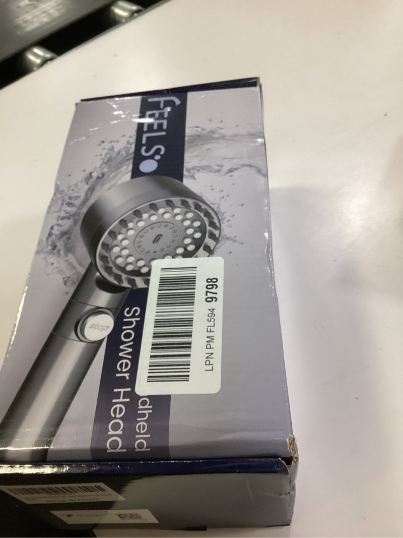 Condition photo showing New/Like New for FEELSO Filtered Shower Head with Handheld, High Pressure 4 Spray Showerhead with Filters & Upgraded Anti-clog Nozzles for Hard Water -Remove Chlorine, Reduce Dry Itchy Skin -ON/OFF Switch for Pet Bath Gray