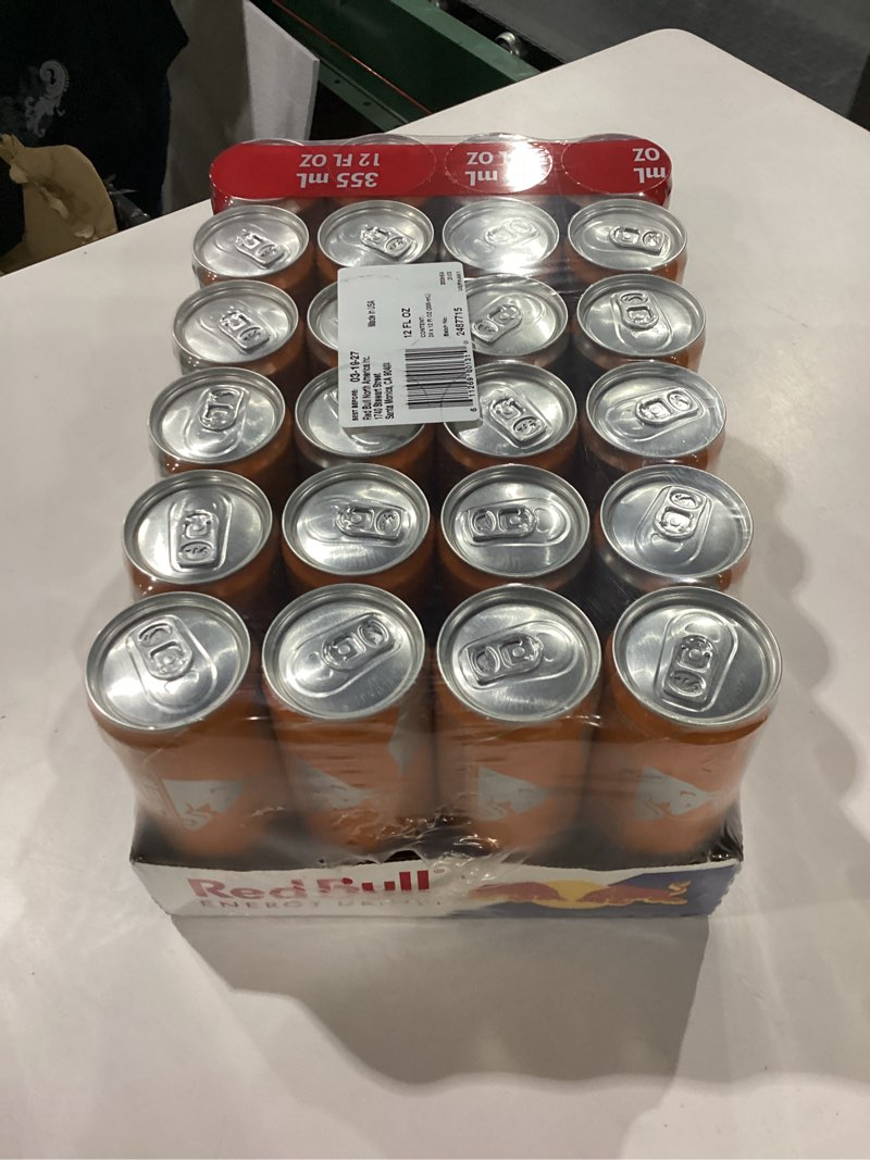 Condition photo showing New/Like New for Red Bull Amber Edition Strawberry Apricot Energy Drink, 12 Fl Oz, 24 Cans Strawberry Apricot 12 Fl Oz, 24pk, (1x24)