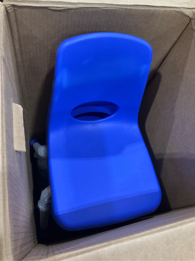 Condition photo showing Good Condition for FDP 12" School Stack Chair, Stacking Student Seat with Chromed Steel Legs and Ball Glides; For In-Home Learning or Classroom - Blue (6-Pack), 10359-BL 12 inch Ball Glides Blue
