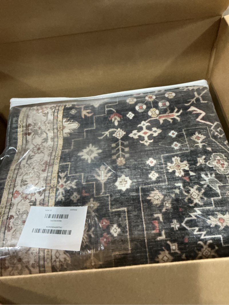 Condition photo showing Good Condition for Hazo Haus Black Boho Washable 3x16 Extra Long Runner Rug for Hallway, Waterproof Large Kitchen Floor