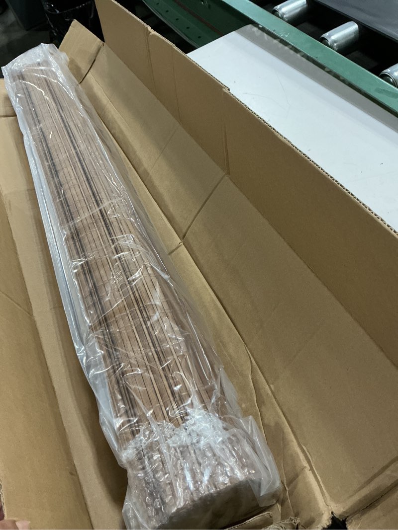 Condition photo showing New/Like New for lazblinds no tools no drill cordless bamboo roman shades, light filtering window treatment, roll up bamboo blinds for window 35'' w x 64'' h, tuscan b tuscan b 35'' w x 64'' h