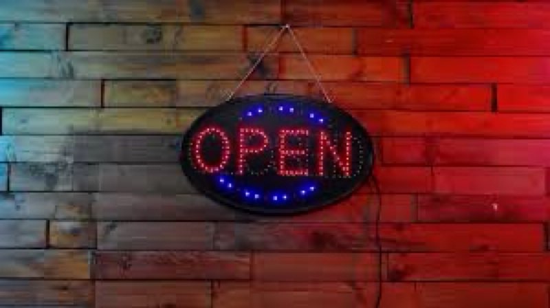 Kanayu 1 Pcs Closed Open LED Neon Sign 23 x 14 Open Closed Electronic Self Adhesive for Shop Bar Hotel