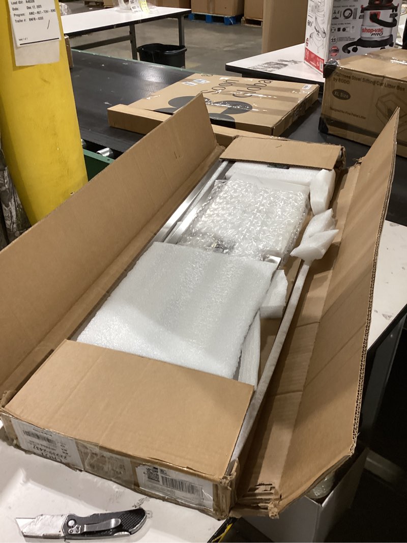 Condition photo showing As Is for KES 43'' H Standing Towel Rack for Bathroom, Free Standing Towel Rack Floor with Weighted Marble Base 2-Tier, Outdoor Towel Racks Extra High Thick 18/8 Stainless Steel Brushed Finish, BTH232-2