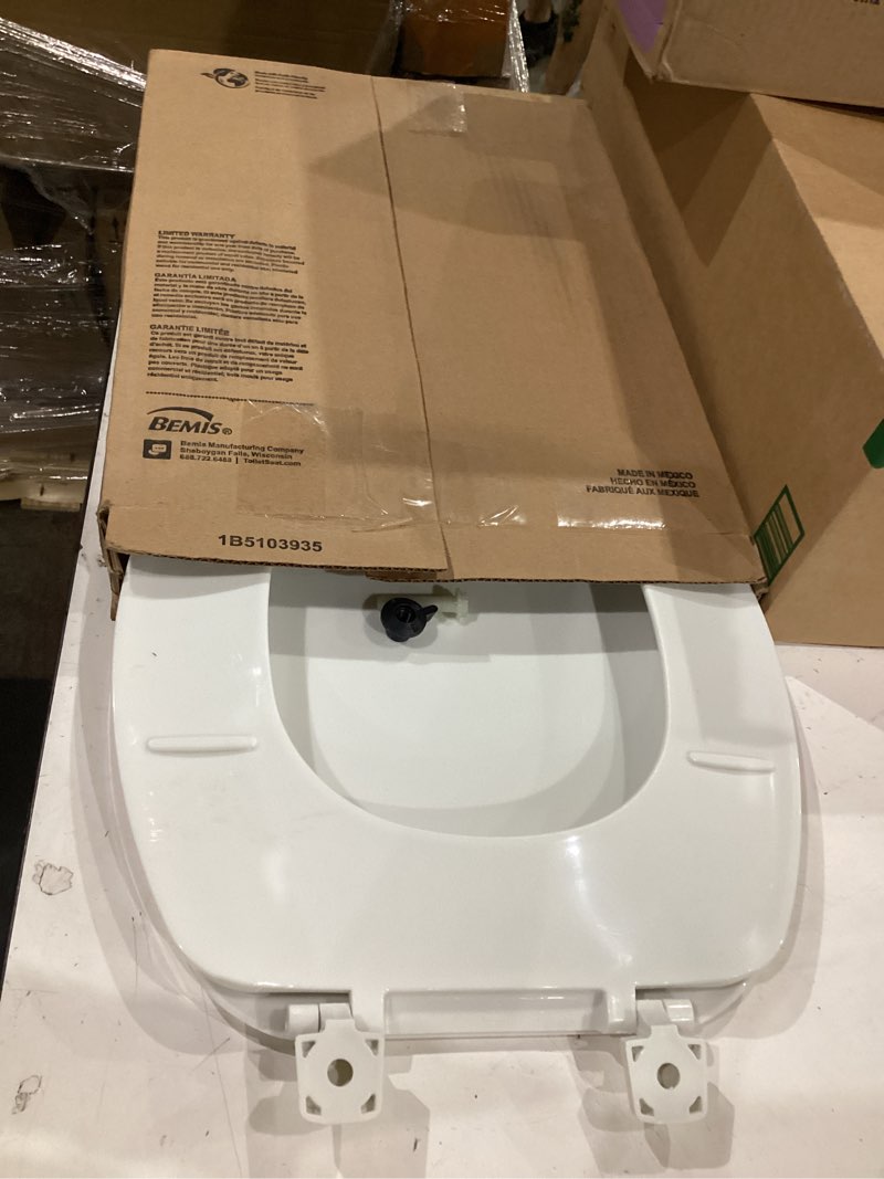Condition photo showing As Is for bemis 170 000 toilet seat, elongated, plastic, white