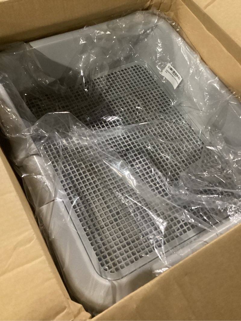 Condition photo showing New/Like New for [dogcharge] indoor dog potty tray – with protection wall every side for no leak, spill, accident - keep paws dry and floors clean (tray only, grey) tray only grey