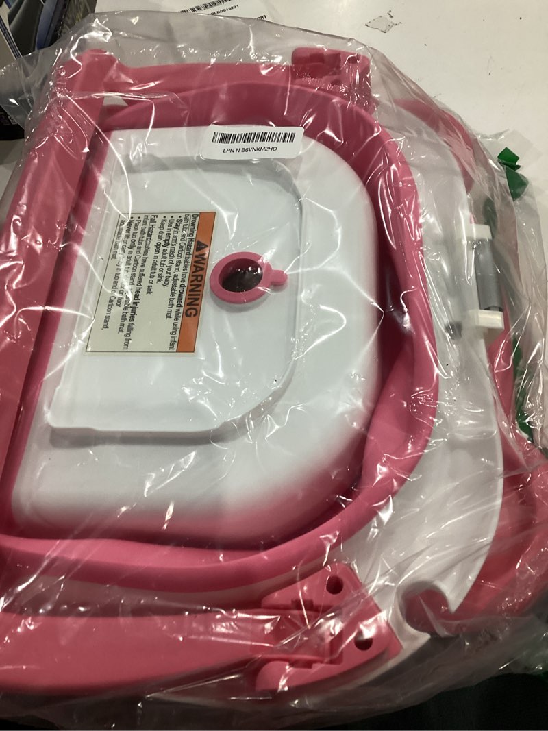 Condition photo showing Good Condition for morefeel collapsible baby bathtub for newborn with thermometer & 1 hooded towel & 1 soft floating cushion,portable travel bathtub with drain hole, durable foldable baby tubs for infants to toddler bear like pink