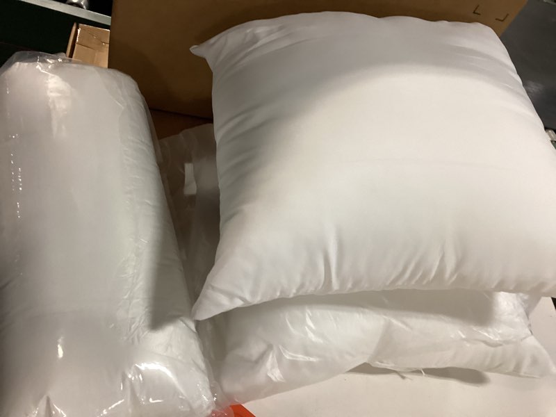 Condition photo showing Good Condition for Down Alternative Throw Pillow Inserts by Sweet Home Collection® - 20" x 20" Square -  3 Pack White
