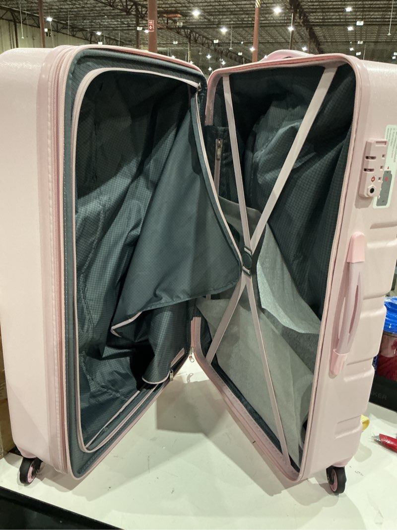 Condition photo showing As Is for incomplete ))))))) missing pize swissgear 7366 signature hardside expandable luggage with spinner wheels and tsa lock, weekender tote, pink, 2-piece set (weekender/27) 2-piece set (weekender/27\") pink
