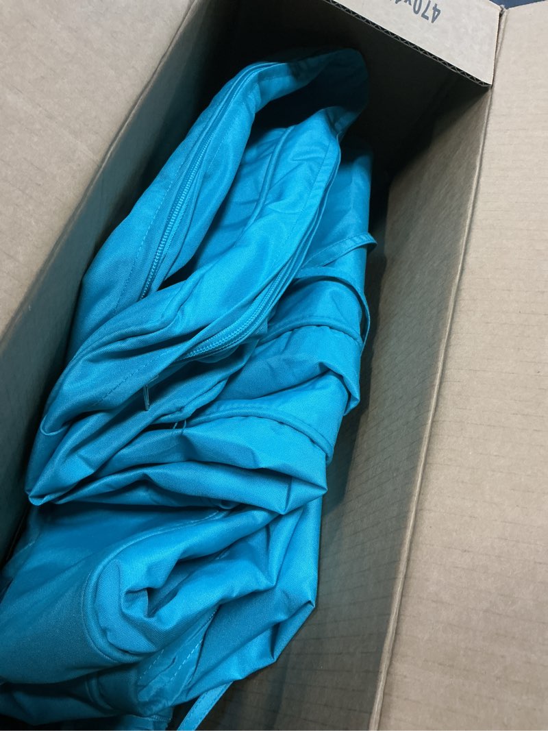 Condition photo showing As Is for ( incomplete  only cover ))summsun outdoor chair cushions set of 6: waterproof & fade resistant seat cushion for patio furniture - 19 x 19 x 2 inch chair pads with ti(incomplete only cover )) es and hidden zipper - patio chair cushion replacement, teal 19x19x2 inch | 6 pack teal