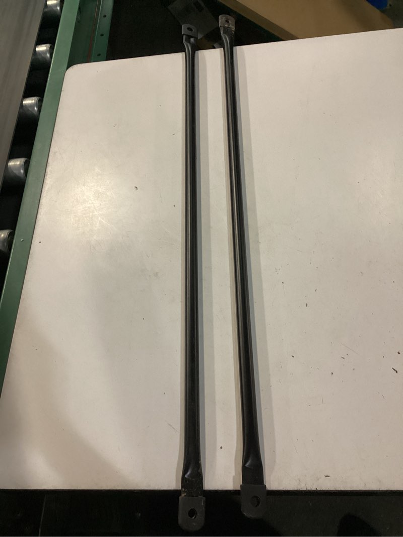 Condition photo showing As Is for 34"/86cm garden swing replacement bars, matte black metal round rods for hanging swing seat to frame(2pcs/ctn)