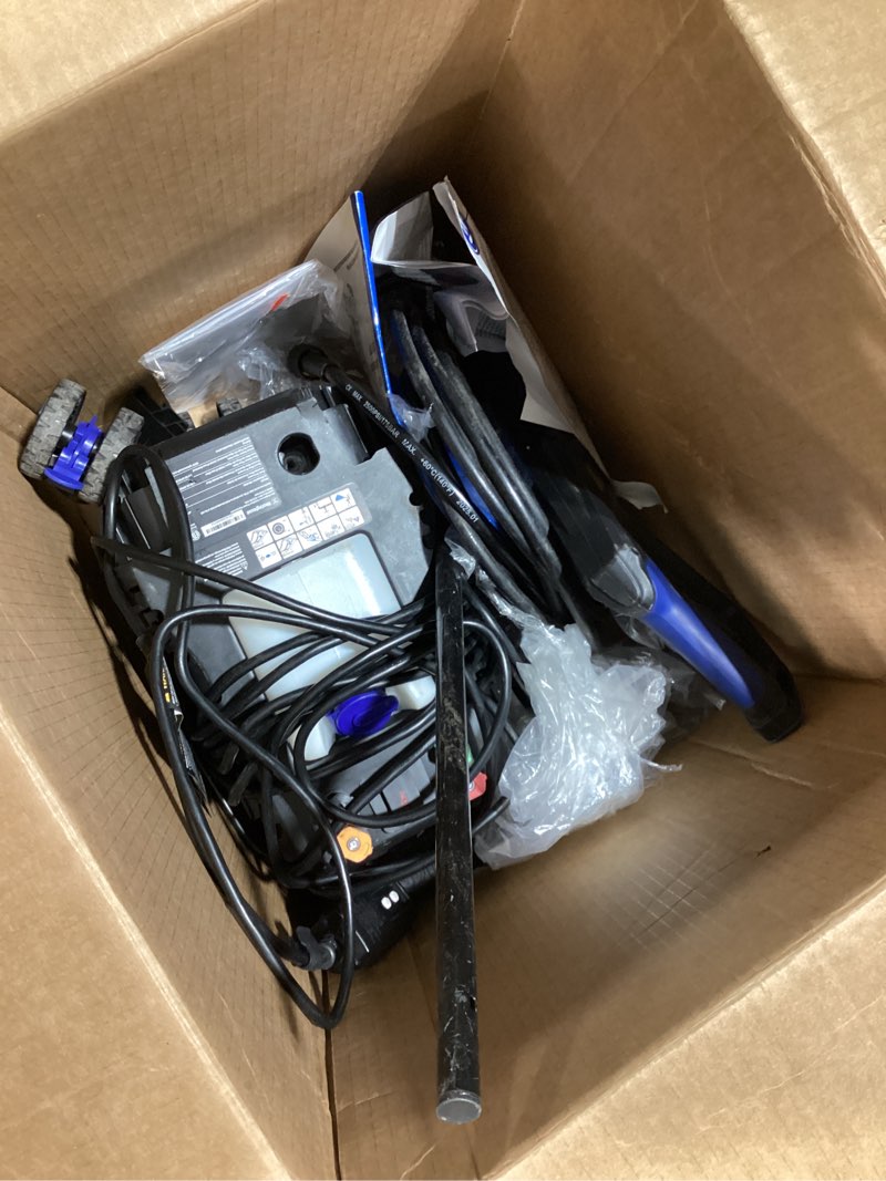 Condition photo showing As Is for westinghouse epx3100 electric pressure washer, 2300 max psi 1.76 max gpm with anti-tipping technology, onboard soap tank, pro-style steel wand, 5-nozzle set, for cars/fences/driveways/home/patios
