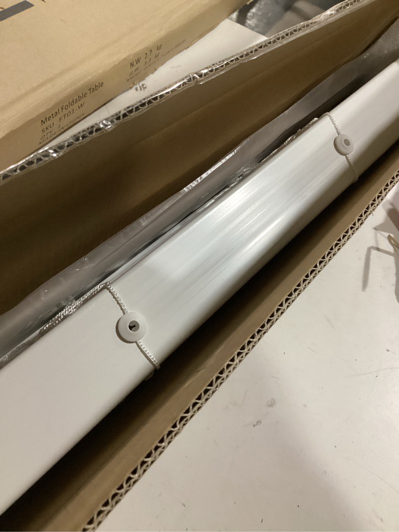 Condition photo showing Good Condition for lazblinds 2-inch cordless faux wood blinds with royal valance, room darkening horizontal window blinds, inside mount blinds for windows - fit for window 22.625" w x 36" h - white white 22 5/8"w x 36"h