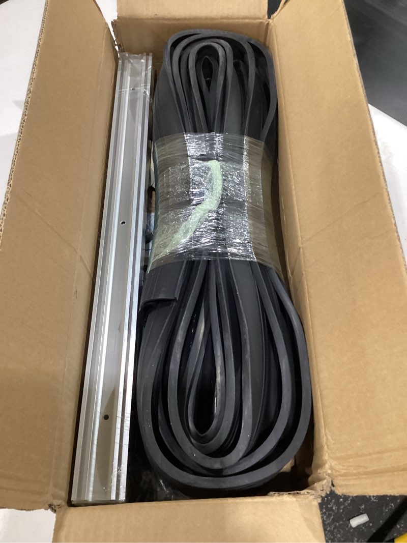 Condition photo showing New/Like New for garage door seals bottom rubber – 16.5ft epdm weatherproof seal with pre-drilled aluminum track retainer kit, fits 8-20ft doors, rodent proof, noise reducing (1.57" width, black) with aluminum track - 16.5 ft