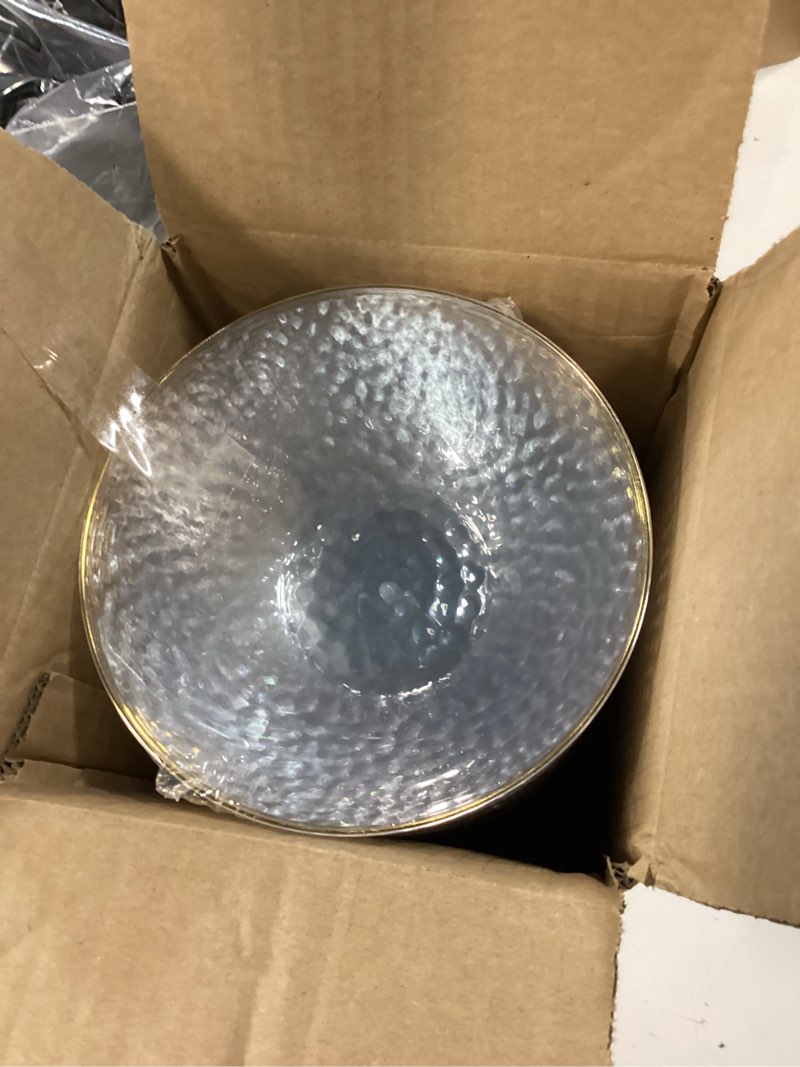 Condition photo showing New/Like New for jingmore 50 pcs 12 oz clear plastic bowls hammered with gold rimmed, heavyweight disposable bowl set, salad dinner bowls for party, wedding, holiday, catering (clear) 50 clear