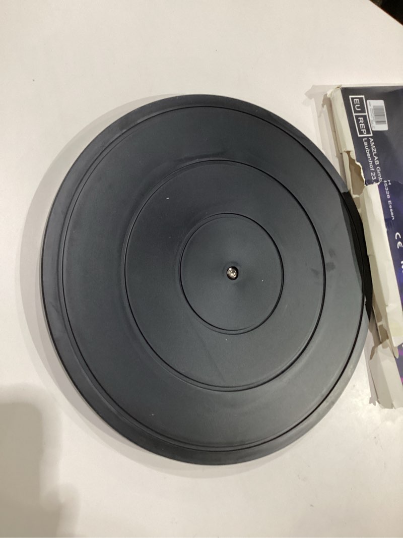 Condition photo showing As Is for 16Inch Lazy Susan Turntable - Heavy Duty Rotating Swivel Steel Ball Bearings - Flat Base Stand for TV/Computer/Monitor/Arts/Crafts/Bonsai/Christmas Tree/Cabinet Organizer(Plastic&Black) 16Inch-1