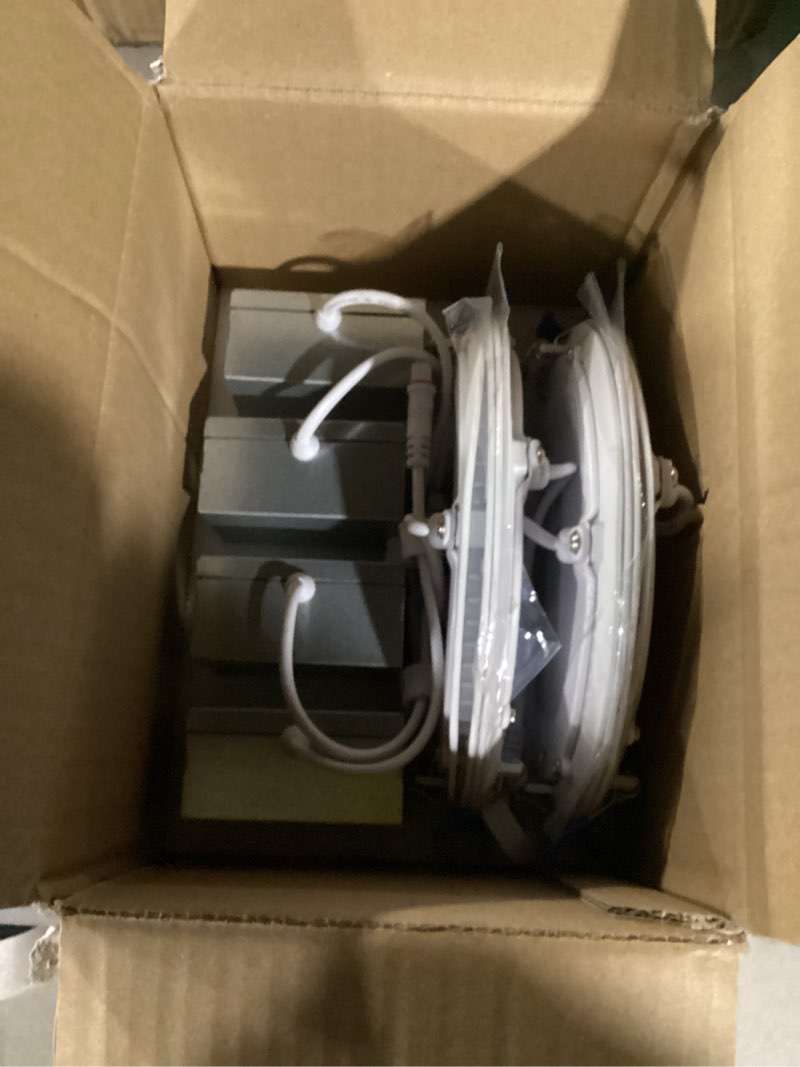 Condition photo showing Good Condition for Ensenior 4 Pack 6 Inch LED Recessed Light, Dimmable, 5000K Daylight, 1200LM High Brightness, 12W 120V, 2 Pin, ERL-12X-ETL, Damp Rated, Ultra-Thin Canless Wafer Ceiling Light - ETL & FCC & IC 6 Inch 5000k - Daylight