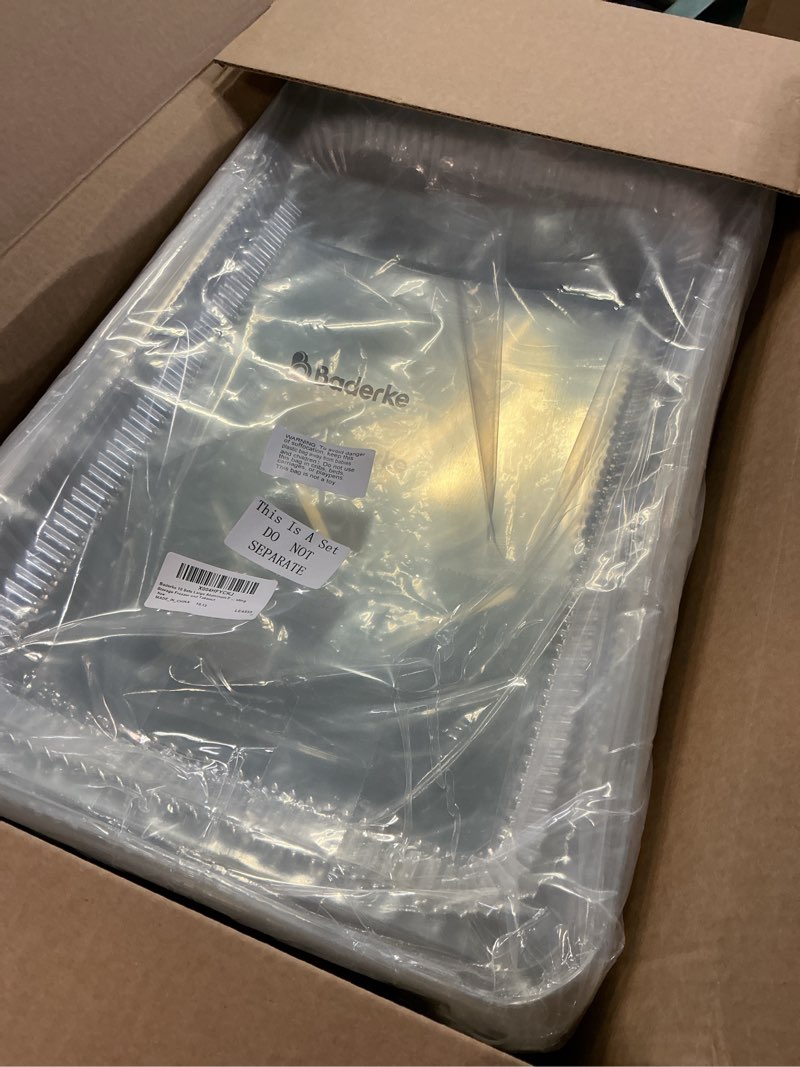 Condition photo showing Good Condition for baderke 10 sets large aluminum foil pans with lids, 21x13 inch heavy duty aluminum pans, disposable baking pan trays, sturdy food container for heating cooking roasting storage freezer and takeout