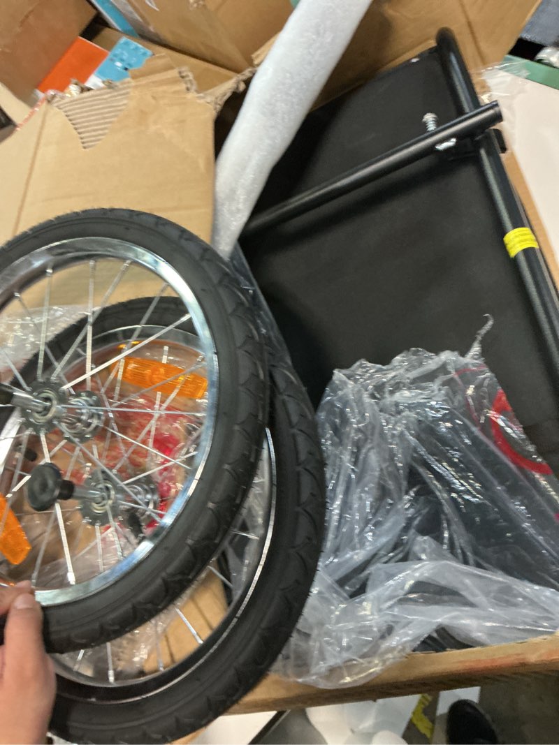 Condition photo showing Good Condition for retrospec rover kids bicycle trailer single and double passenger children’s foldable 1 passenger trailer black