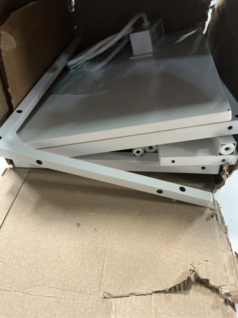 Condition photo showing As Is for Vagusicc C Shaped End Table with Charging Station, Adjustable Height Side Table for Couch, Sofa Table Laptop Couch Side Tables, Slide Under Sofa TV Tray Arm C Tables for Living Room Bedroom, White 1pc White 16"D x 12"W x 17.7-33"H