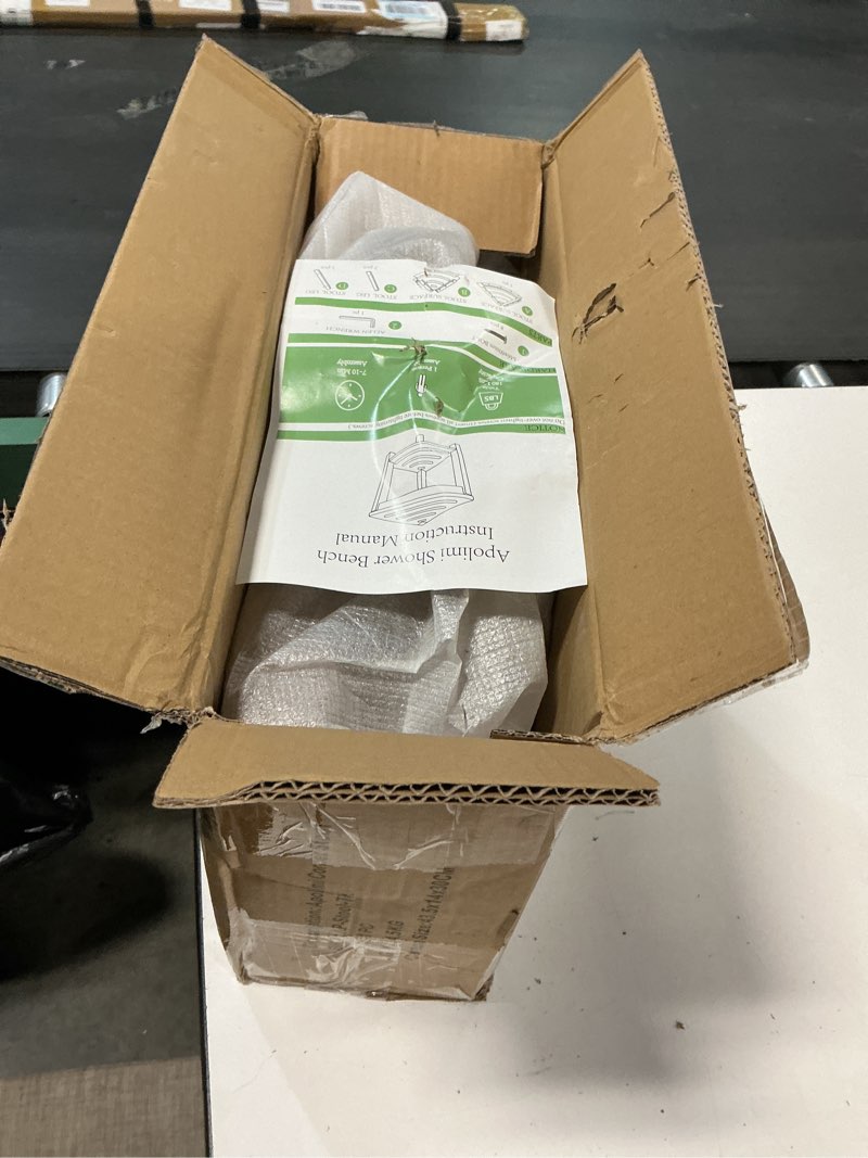 Condition photo showing Good Condition for HDPE Corner Shower Stool,Shower Bench Seat with Storage Shelf for Shaving Legs Plastic Spa Bath Step Foot Rest for Bathroom Small Place (Teak)